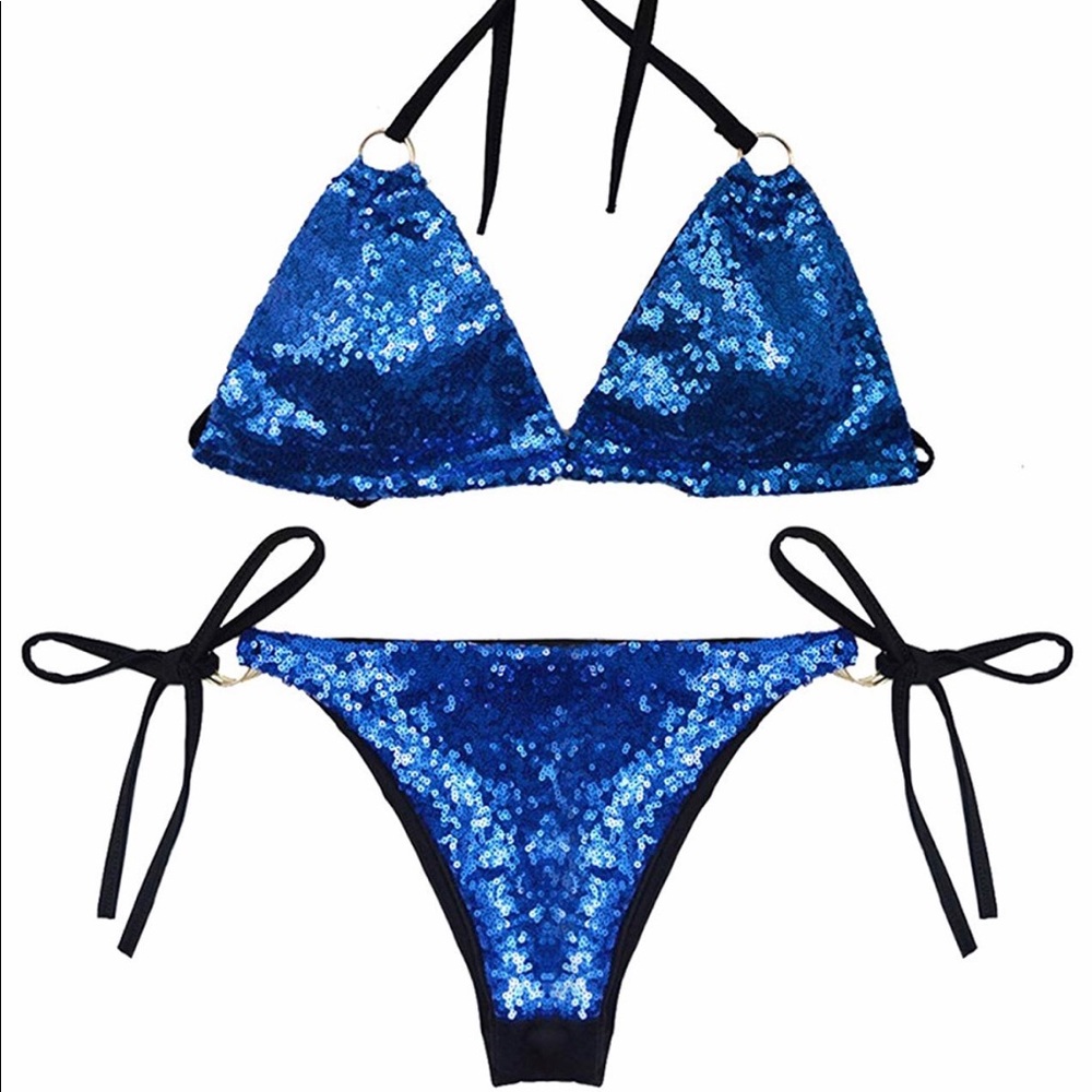 Sapphire blue sequence bikini
